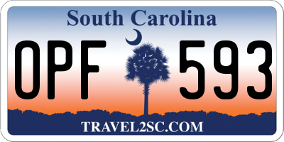 SC license plate OPF593