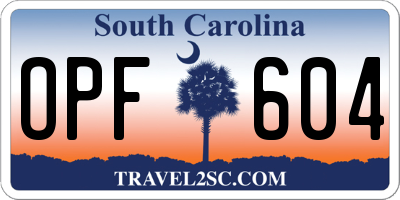 SC license plate OPF604