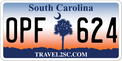 SC license plate OPF624