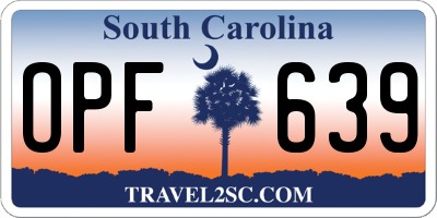 SC license plate OPF639