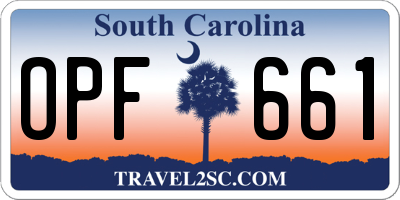 SC license plate OPF661