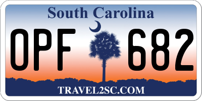 SC license plate OPF682