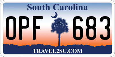 SC license plate OPF683