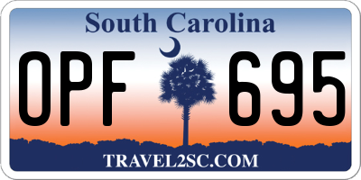 SC license plate OPF695