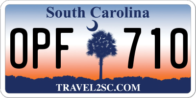 SC license plate OPF710