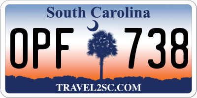 SC license plate OPF738
