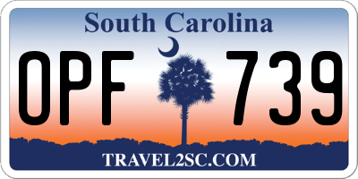 SC license plate OPF739