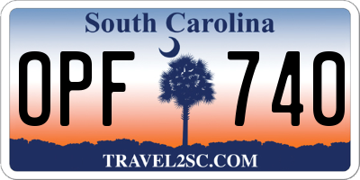 SC license plate OPF740