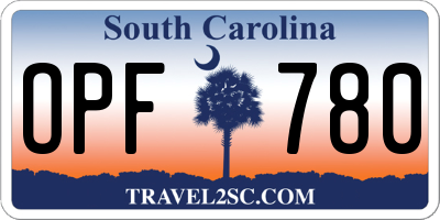 SC license plate OPF780