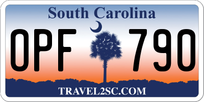 SC license plate OPF790
