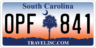 SC license plate OPF841