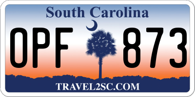 SC license plate OPF873