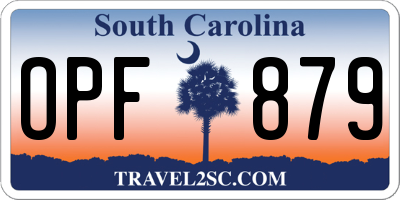SC license plate OPF879
