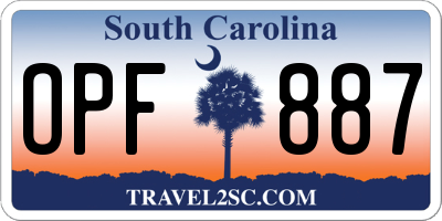 SC license plate OPF887
