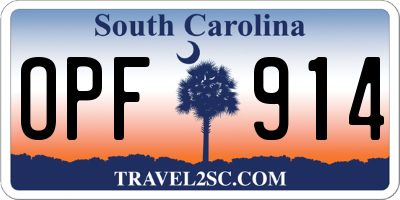 SC license plate OPF914
