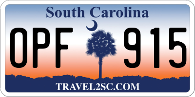 SC license plate OPF915