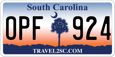 SC license plate OPF924