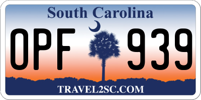 SC license plate OPF939
