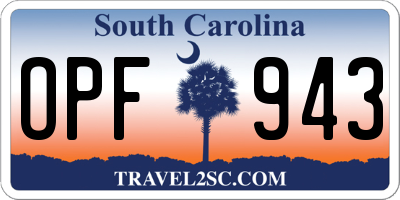 SC license plate OPF943