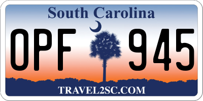 SC license plate OPF945