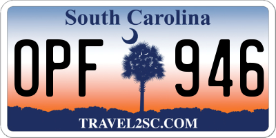 SC license plate OPF946