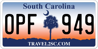 SC license plate OPF949