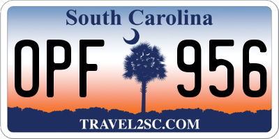 SC license plate OPF956