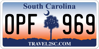 SC license plate OPF969