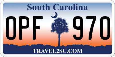 SC license plate OPF970