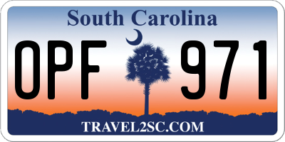 SC license plate OPF971
