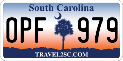 SC license plate OPF979