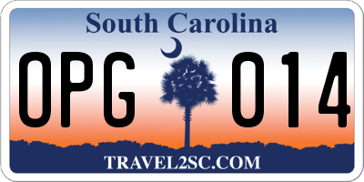 SC license plate OPG014
