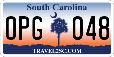 SC license plate OPG048