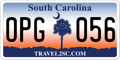 SC license plate OPG056