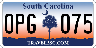 SC license plate OPG075