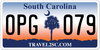 SC license plate OPG079