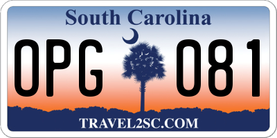 SC license plate OPG081
