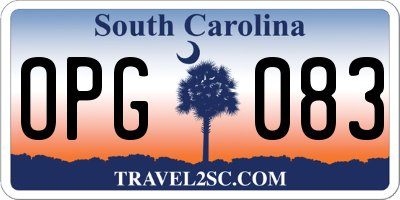 SC license plate OPG083
