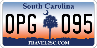 SC license plate OPG095