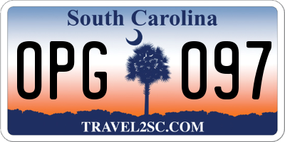 SC license plate OPG097