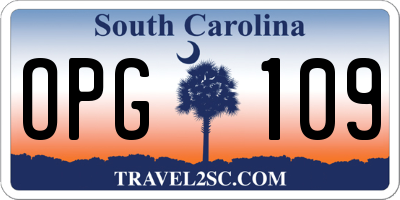SC license plate OPG109