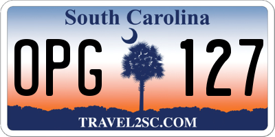SC license plate OPG127