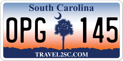 SC license plate OPG145