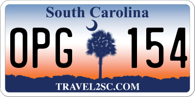 SC license plate OPG154