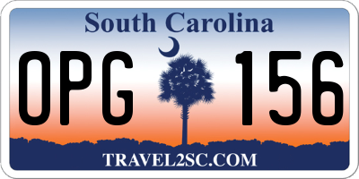 SC license plate OPG156