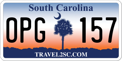 SC license plate OPG157