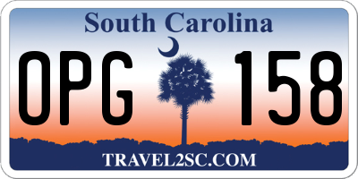 SC license plate OPG158