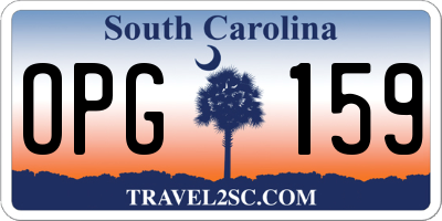 SC license plate OPG159