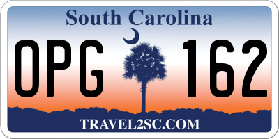 SC license plate OPG162