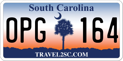 SC license plate OPG164